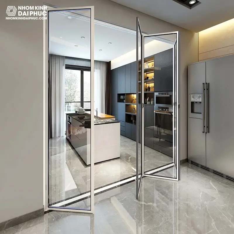 Cửa Xếp Trượt Slim màu trắng