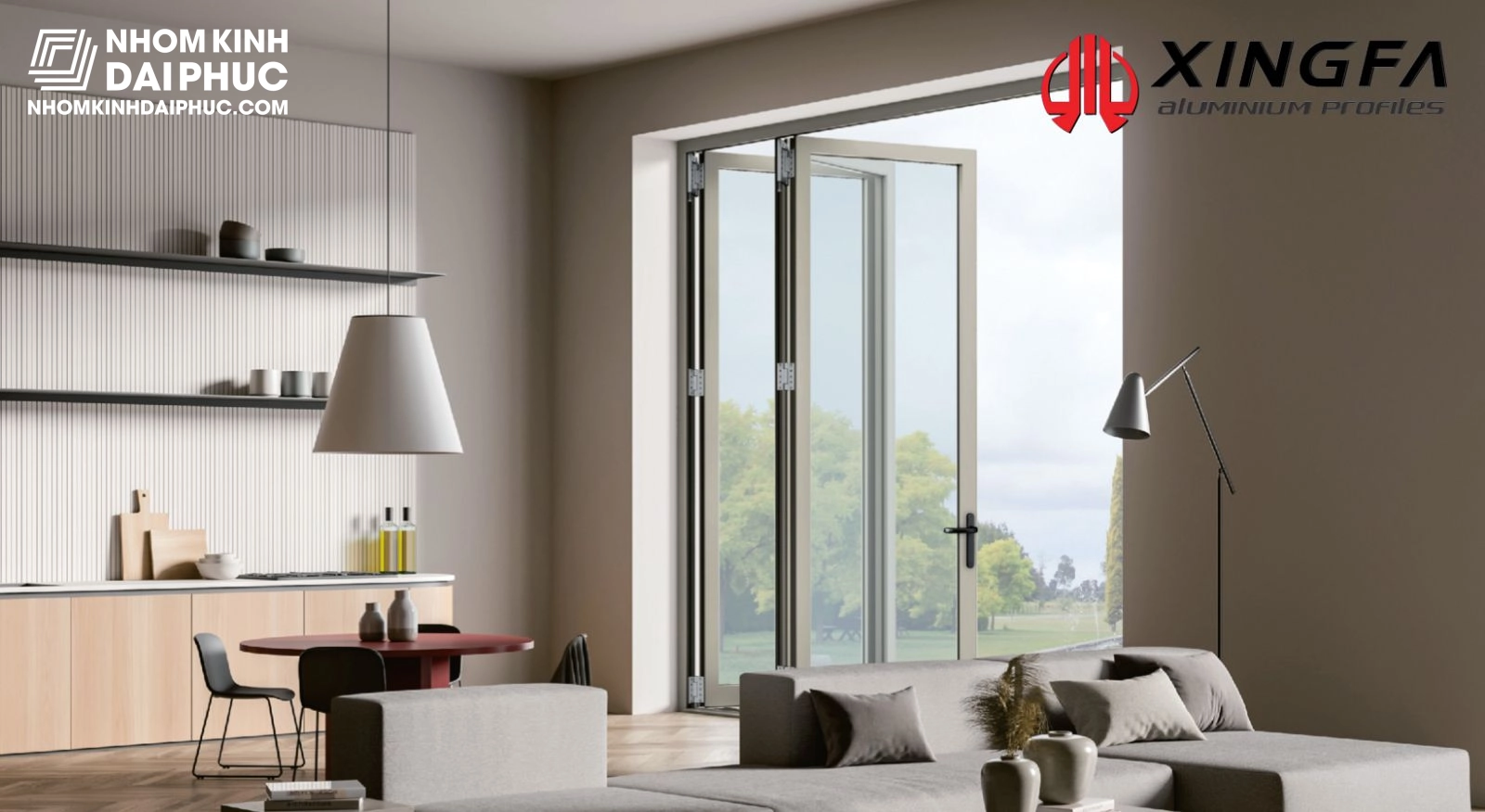 Cửa Đi Xếp Trượt Nhôm Xingfa Class A Hệ AC80 Giải pháp tối ưu cho không gian hiện đại