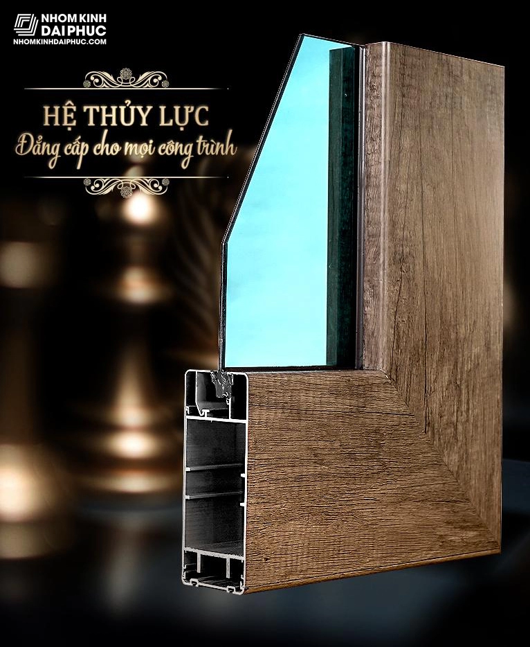 Nhôm thủy lực màu gỗ mun