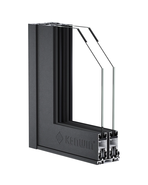 Mặt cắt cửa đi mở trượt nhôm Kenwin hệ 55S