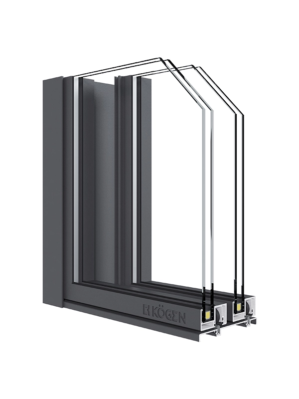 Mặt Cắt Cửa Lùa Slim Nhôm Kogen