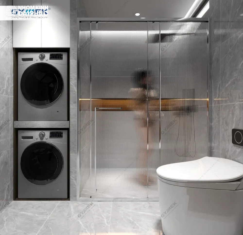 Phòng tắm Gymek trượt ngang màu inox bóng GM-150