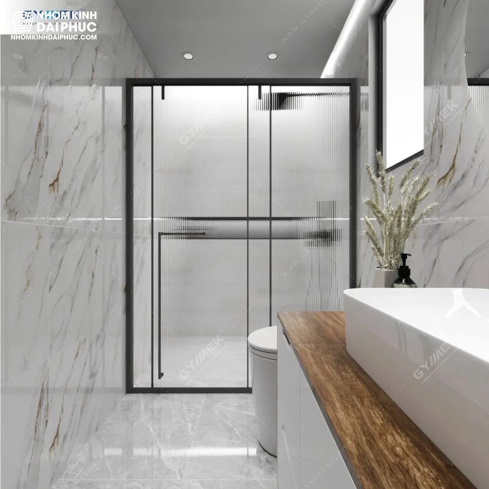 Phòng tắm Gymek trượt ngang inox màu đen GM-150B