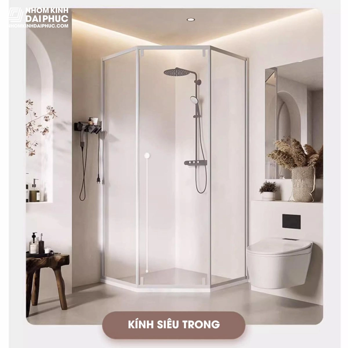 Phòng tắm kính 135 độ  cánh lùa 1 bên