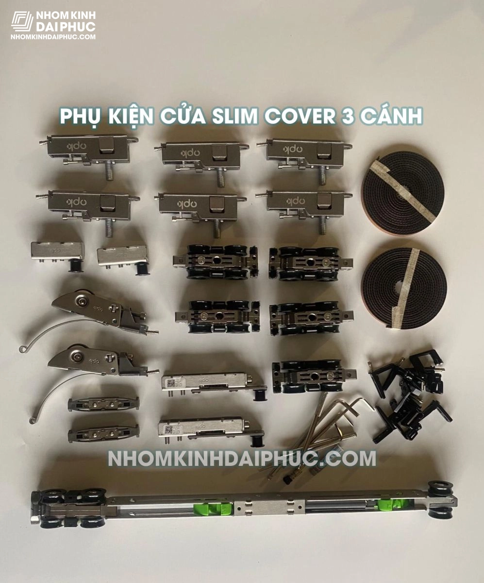 Phụ kiện cửa nhôm Slim cover 3 cánh hãng Opk