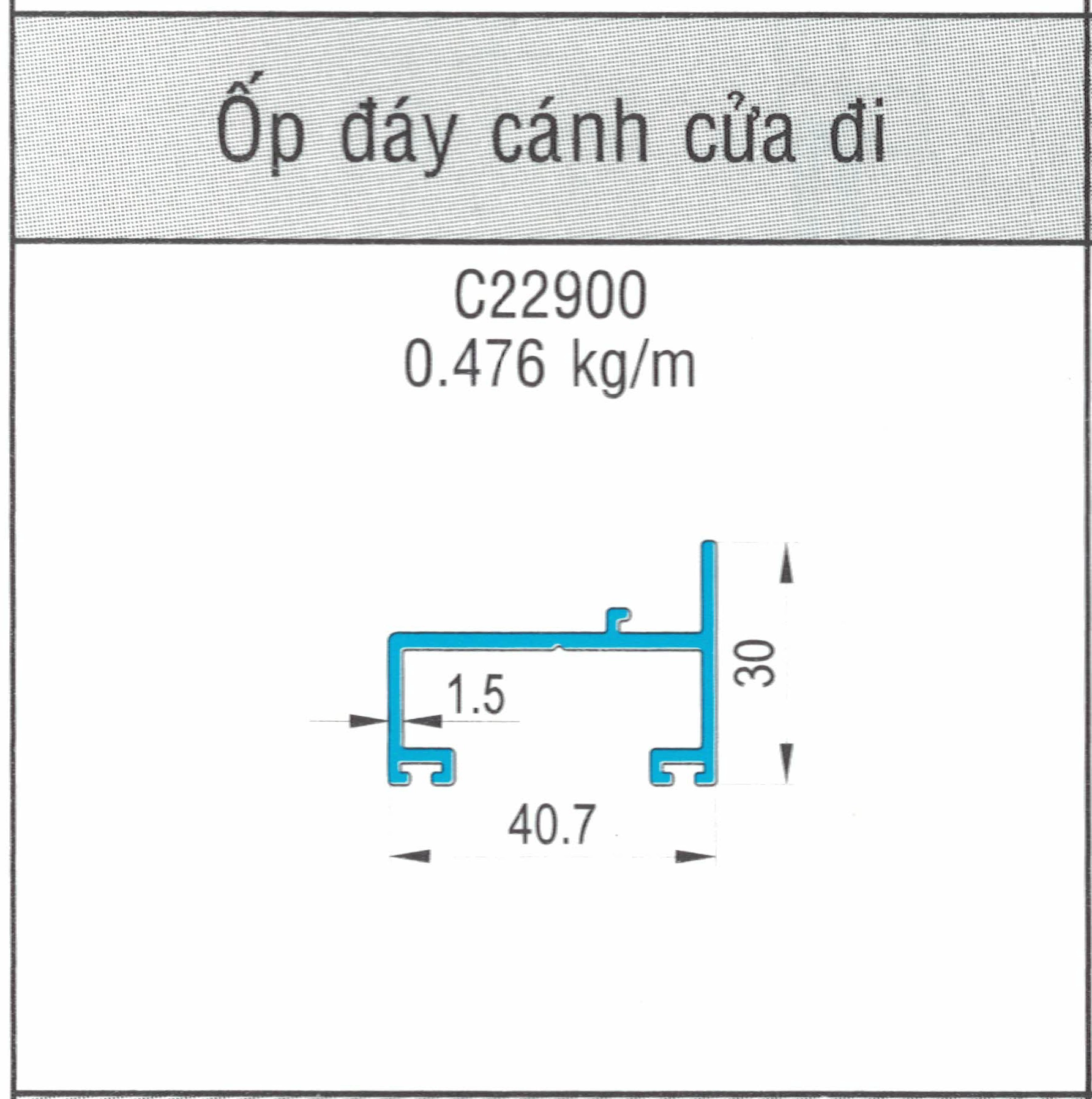 C22900 - Ốp đáy cánh cửa đi
