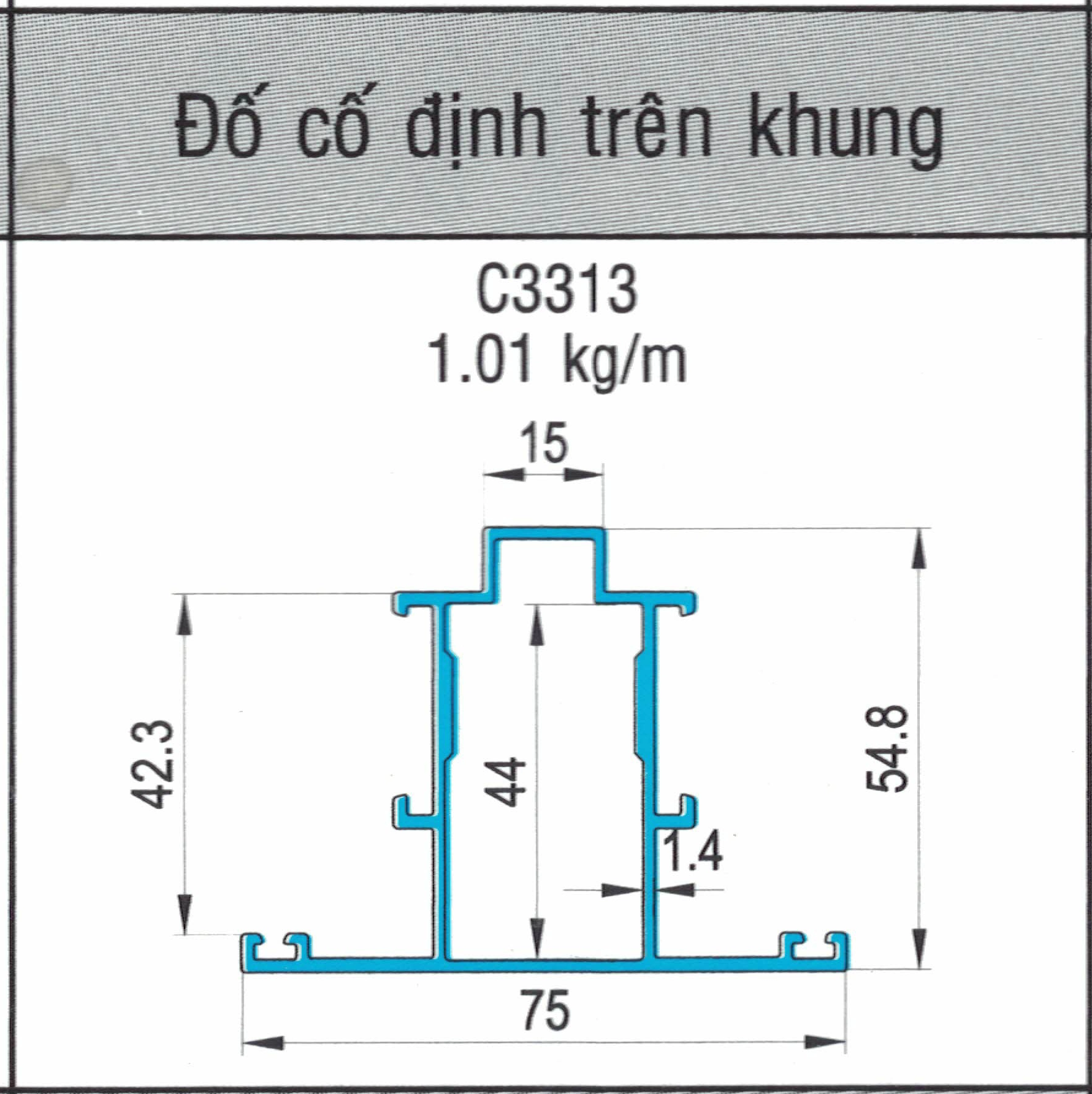 C3313 - Đố tách khung cửa sổ