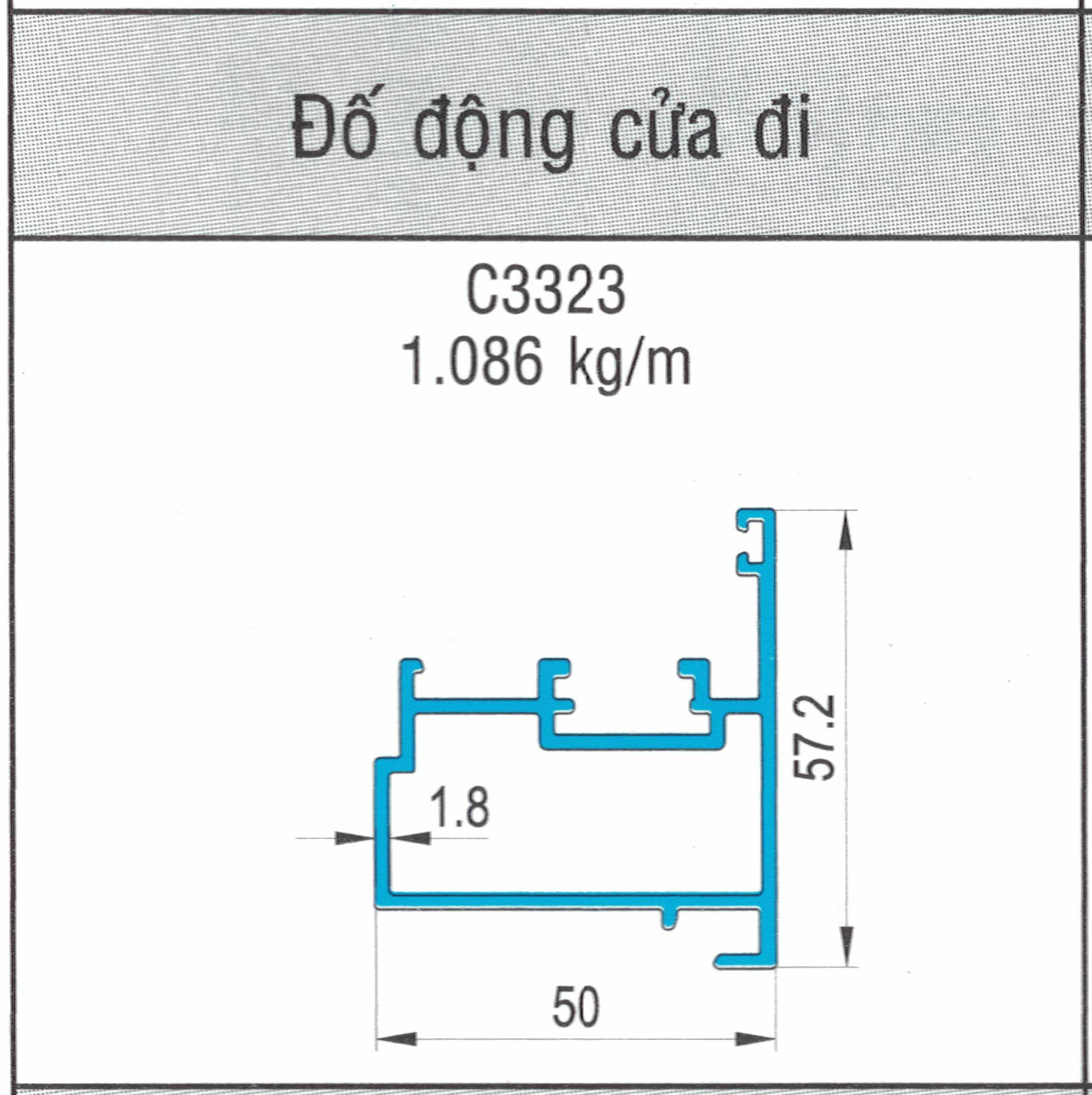 C3323 - Đố động cửa đi