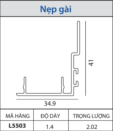 C5503 - Ốp móc cánh cửa trượt hệ 55