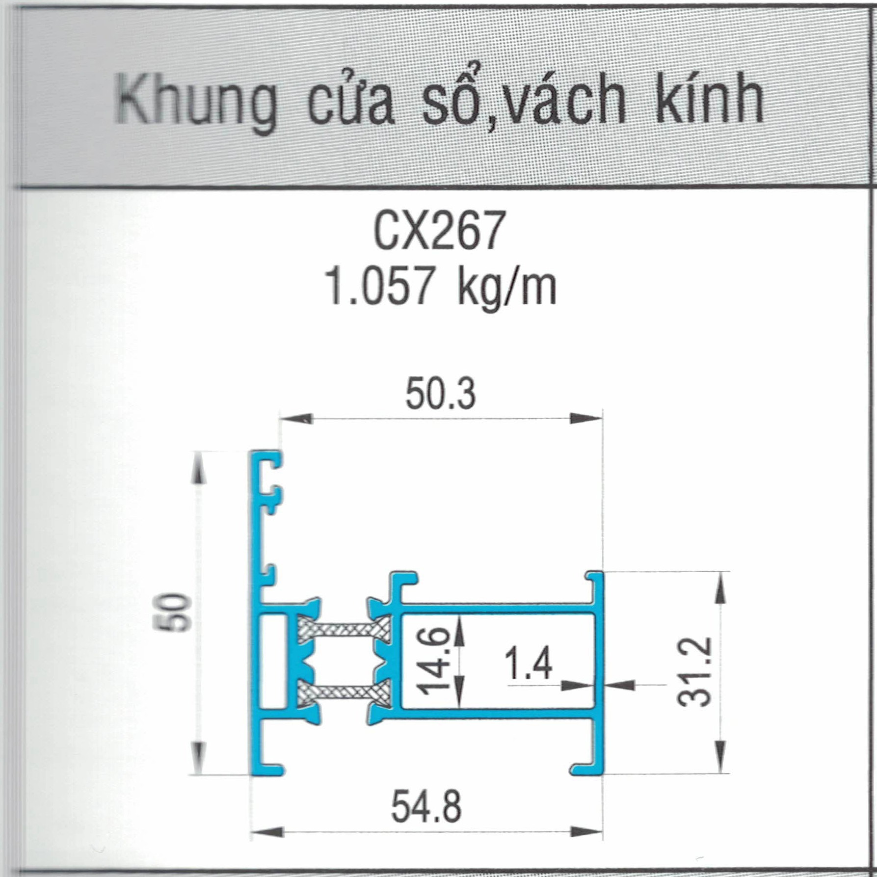 CX267 - Khung cửa sổ, vách kính