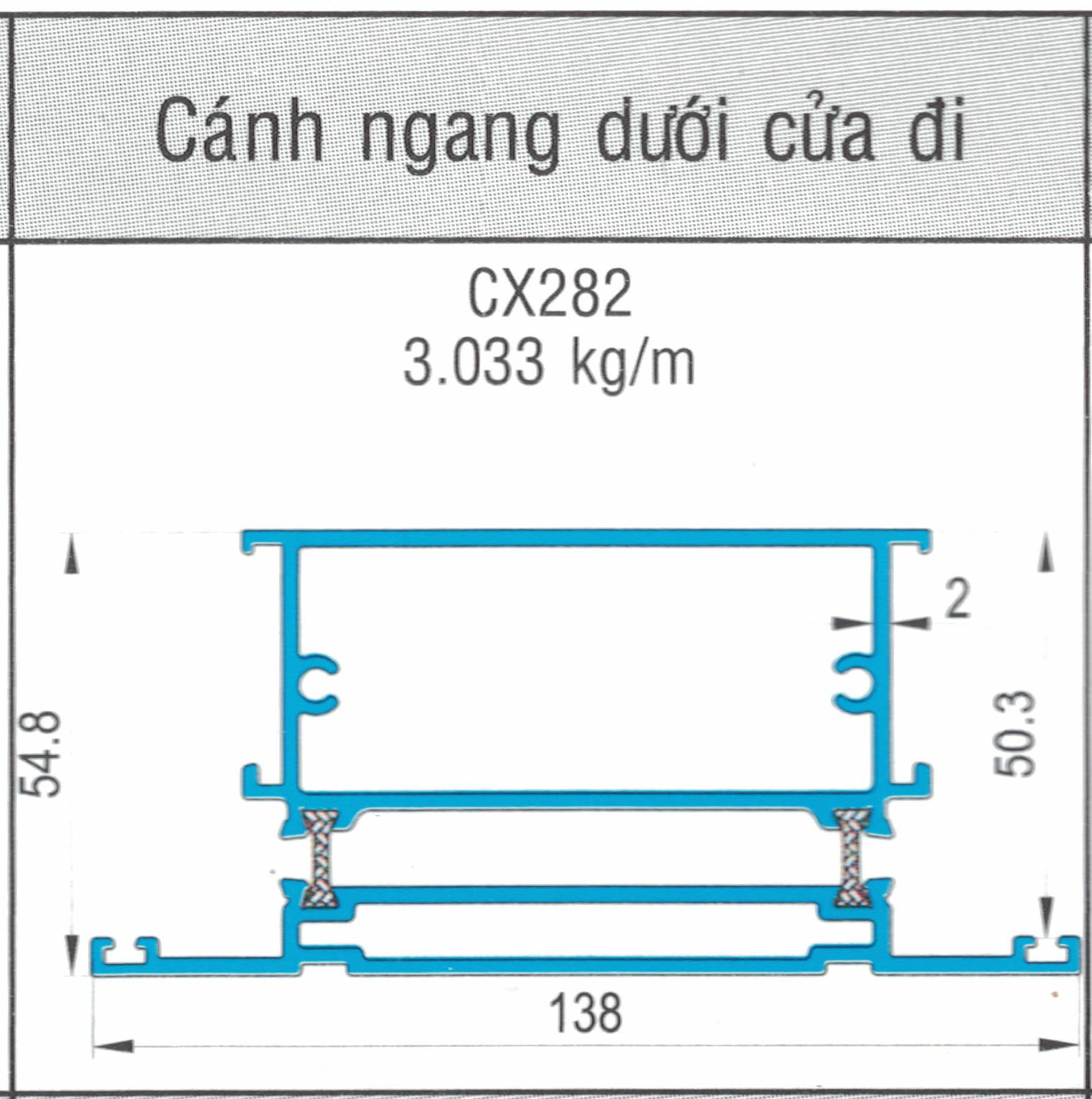 CX282 - Cánh ngang dưới cửa đi