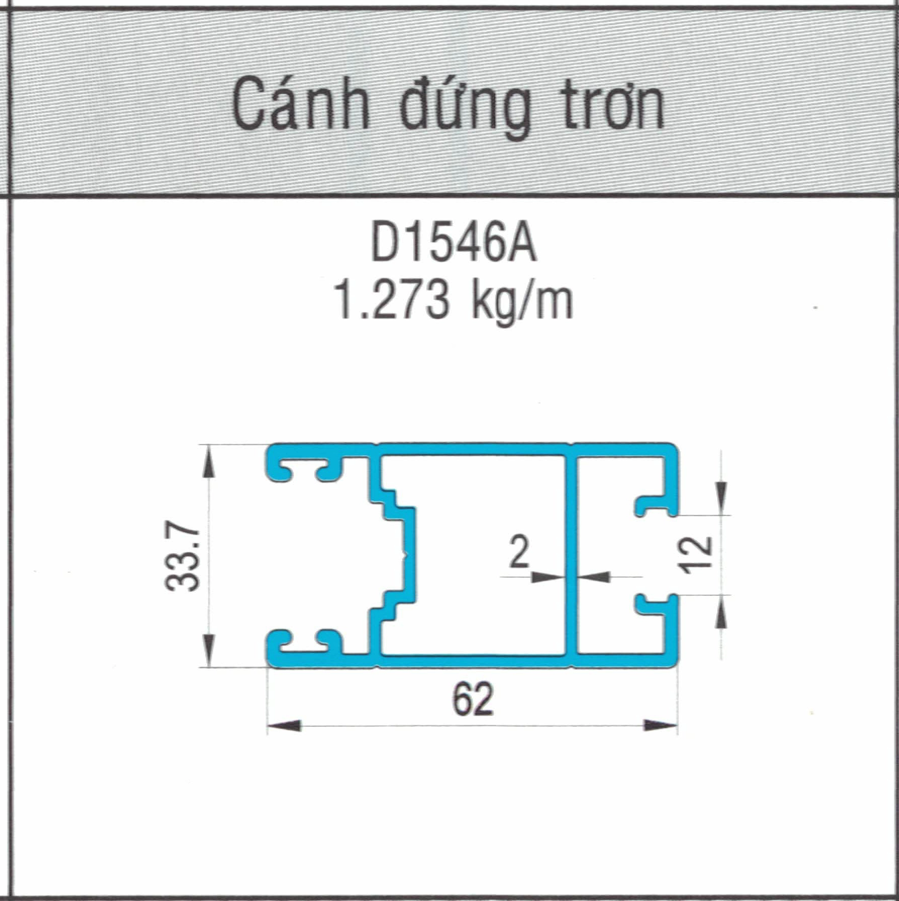 D1546A - Cánh đứng trơn hệ 93