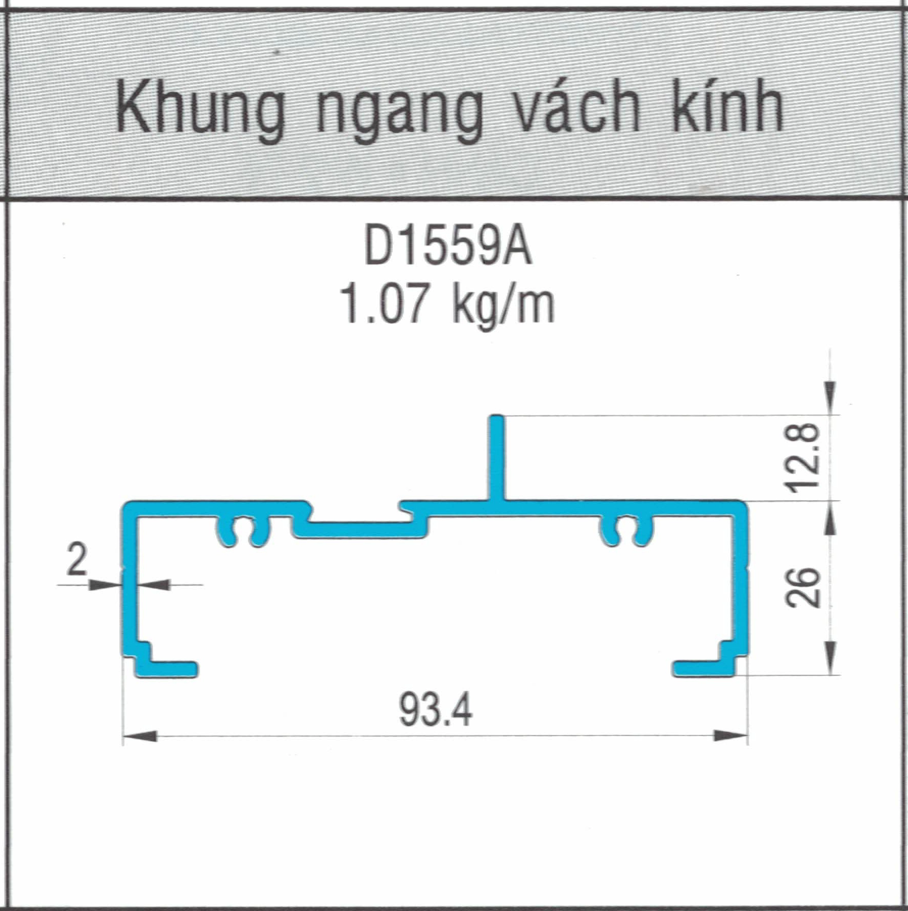 D1559A - Khung ngang vách kính hệ 93