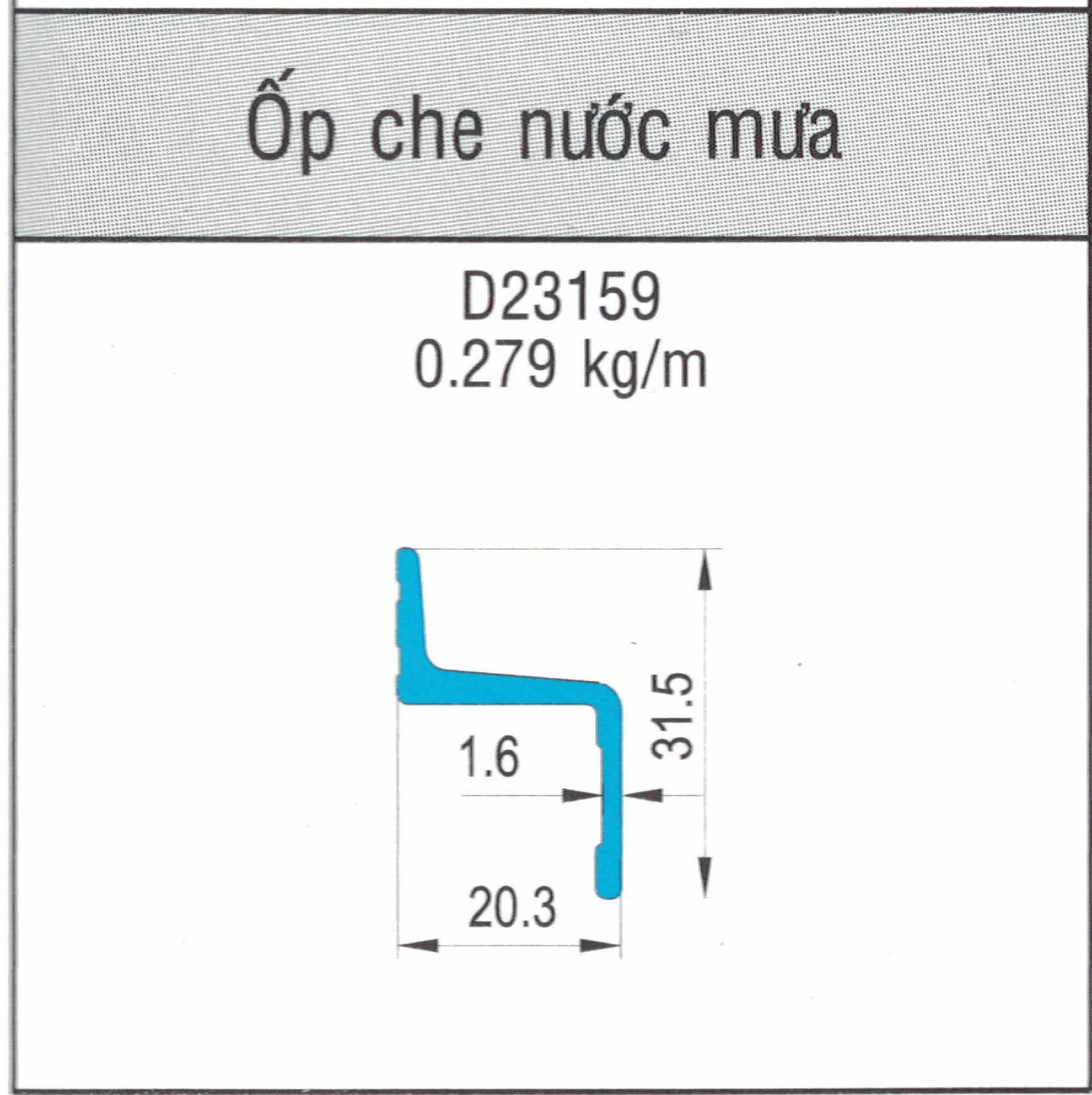 D23159 - Ốp che nước mưa