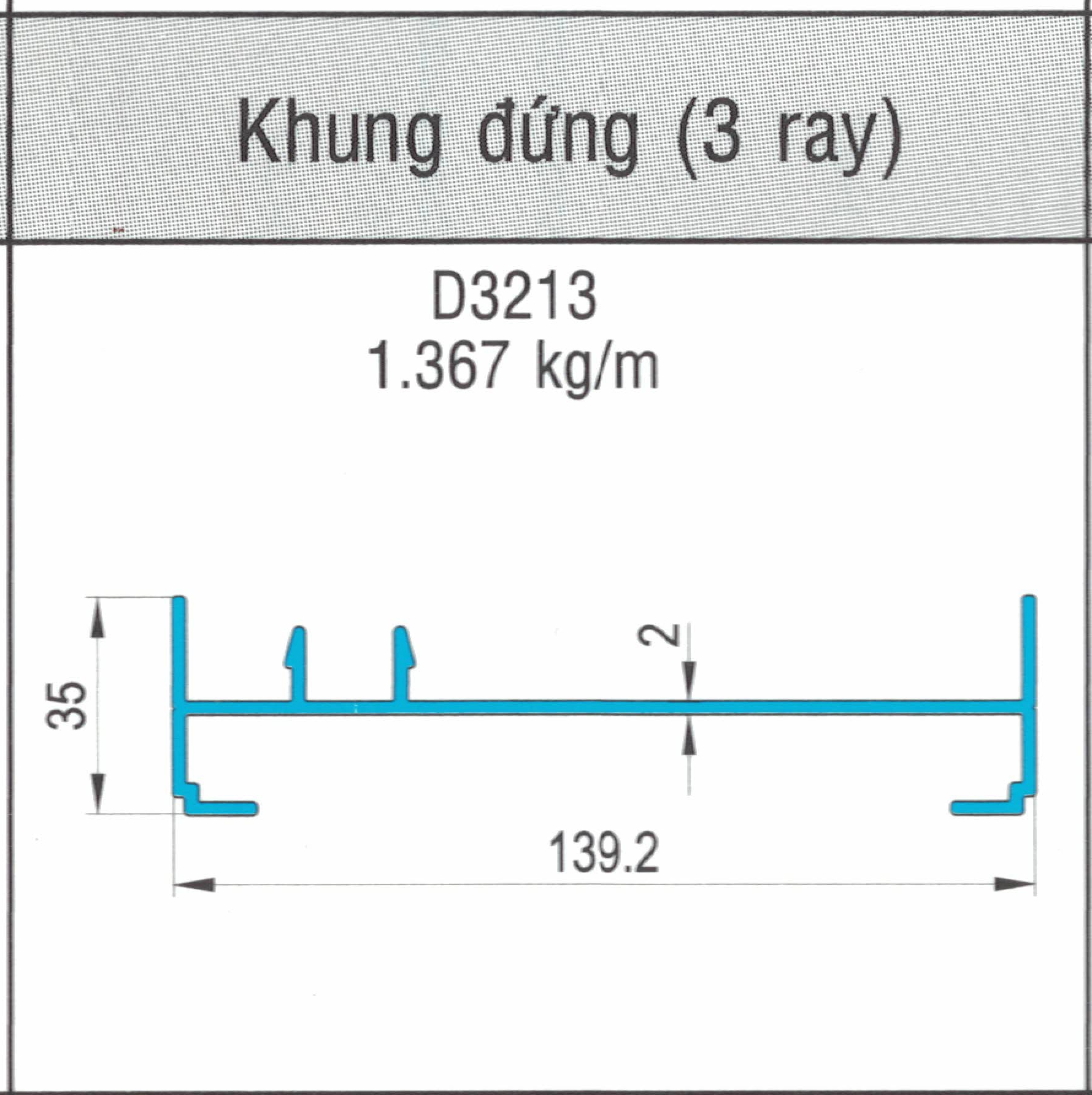 D3213 - Khung bao đứng (3 ray) hệ 93