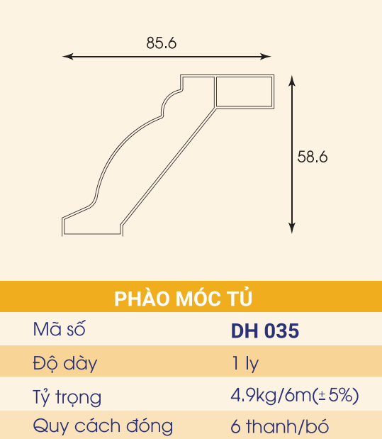 DH-035 - Phào nóc tủ
