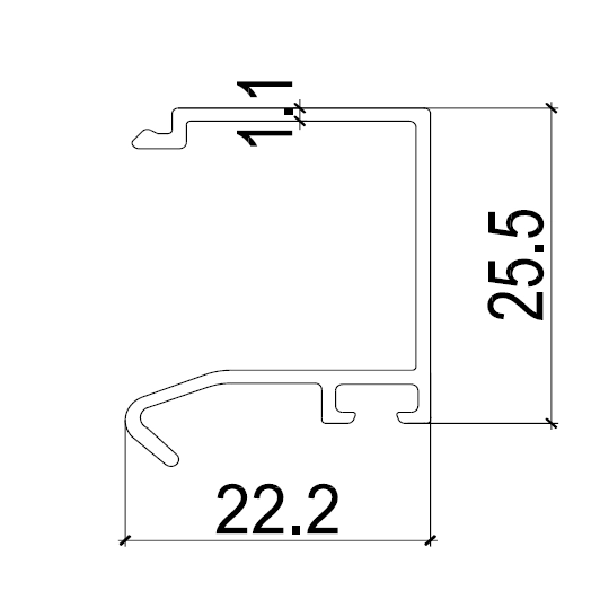 EA16 - Nẹp vách kính