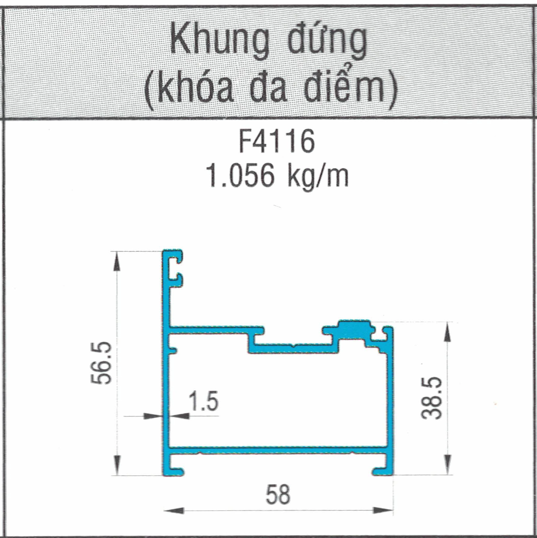 F4116 - Khung bao xếp trượt (khóa đa điểm)
