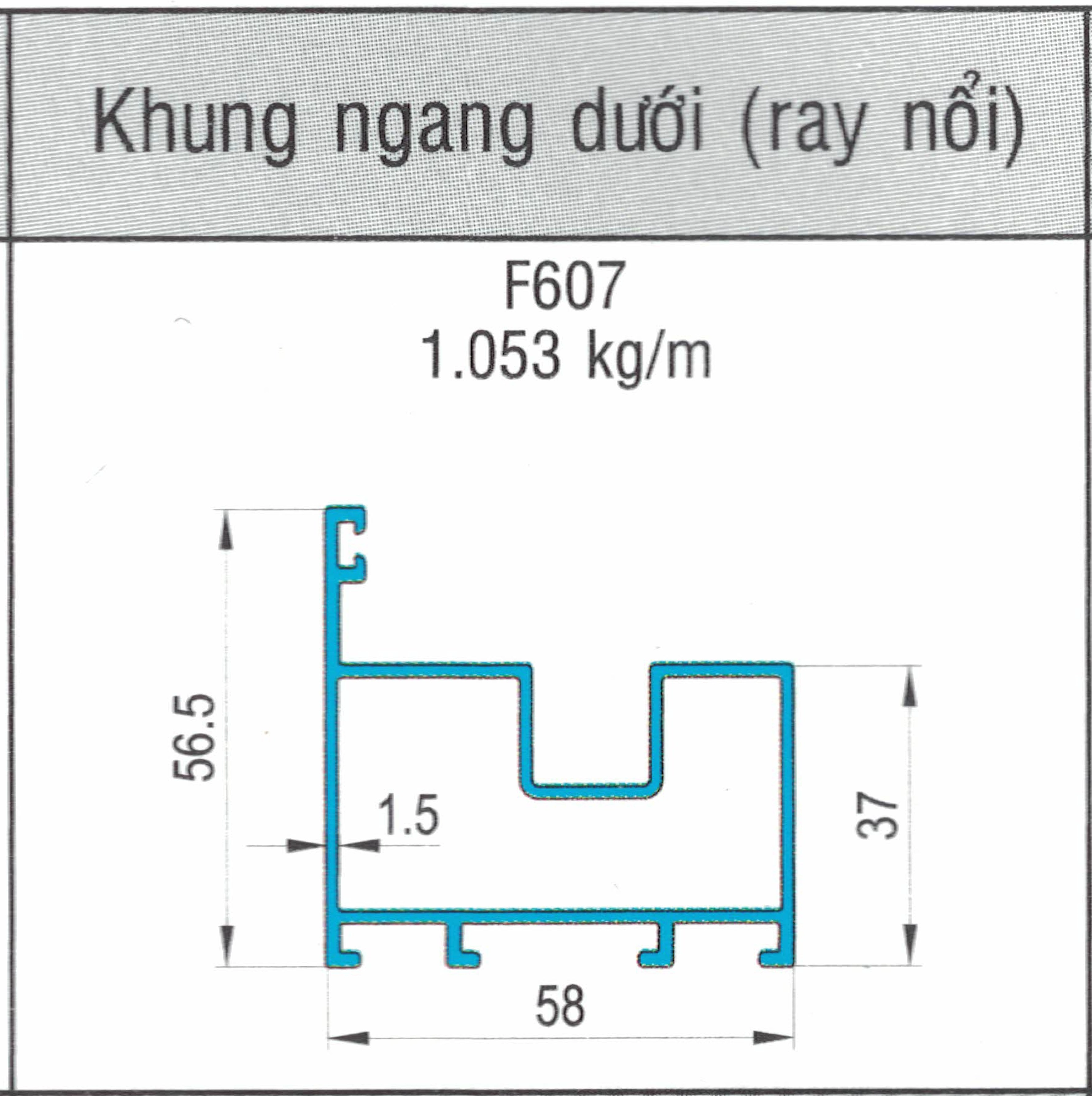 F607 - Ray dưới xếp trượt (có gờ)
