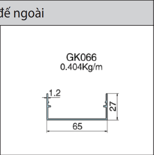 GK066 - Nắp đậy để ngoài mặt dựng lộ đố xingfa hệ 65