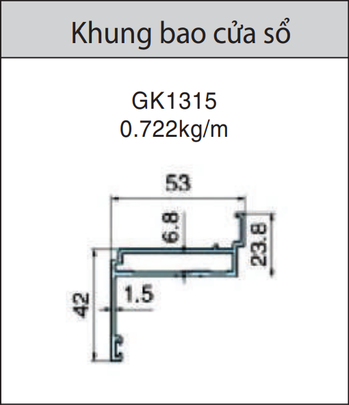 GK1315 - Khung bao cửa sổ mặt dựng giấu đố xingfa hệ 65