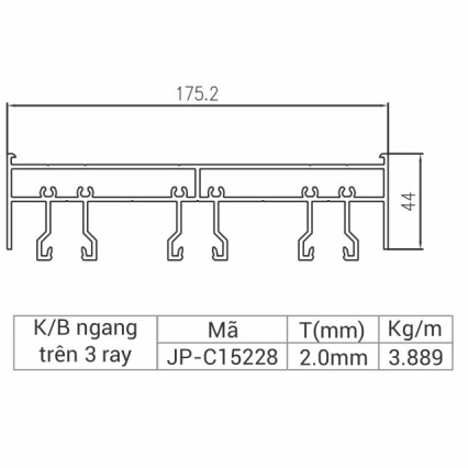JP-C15228 - Khung bao ngang trên 3 ray 115