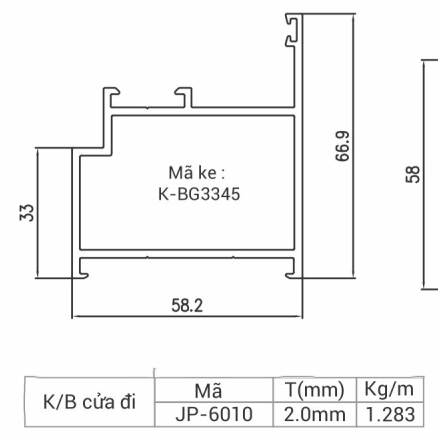 JP-6010 - Khung bao cửa đi 58