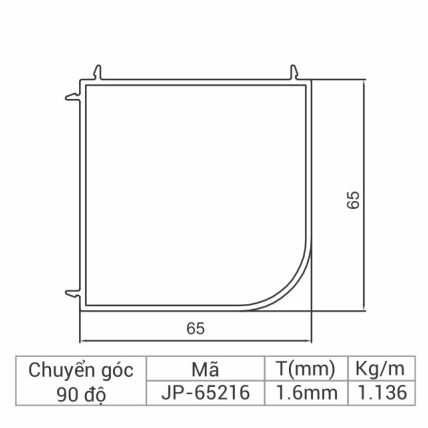 JP-65216 - Thanh chuyển góc 90 độ 65