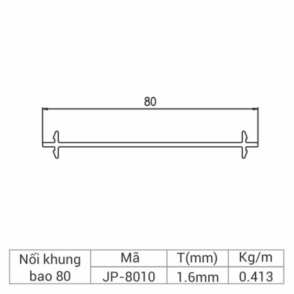 JP-8010 - Nối khung bao xếp trượt 80