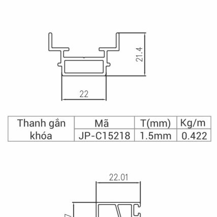 JP-C15218 - Thanh gắn khóa 115