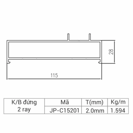 JP-C15201 - Khung bao đứng 2 ray 115