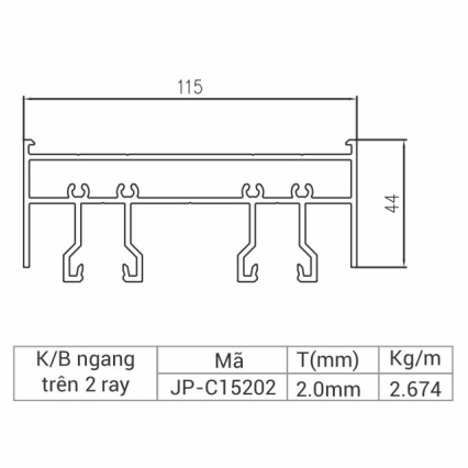 JP-C15202 - Khung bao ngang trên 2 ray 115