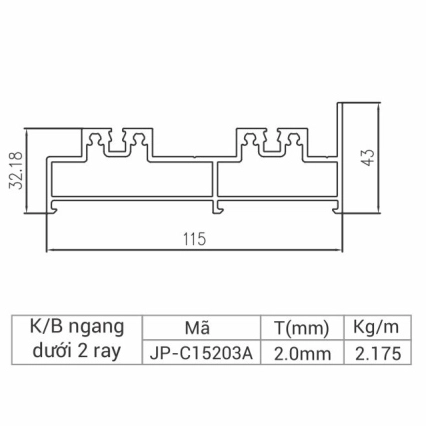JP-C15203A - Khung bao ngang dưới 2 ray 115
