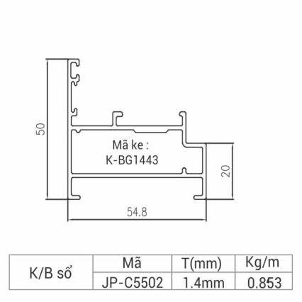 JP-C5502 - Khung bao cửa sổ 55