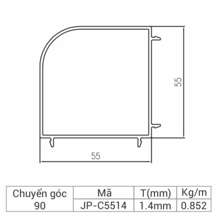 JP-C5514 - Chuyển góc 90 độ 55