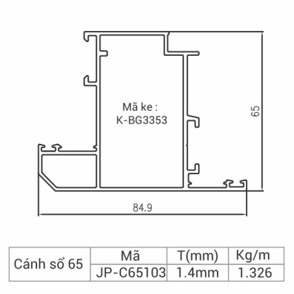 JP-C65103 - Cánh cửa sổ 65