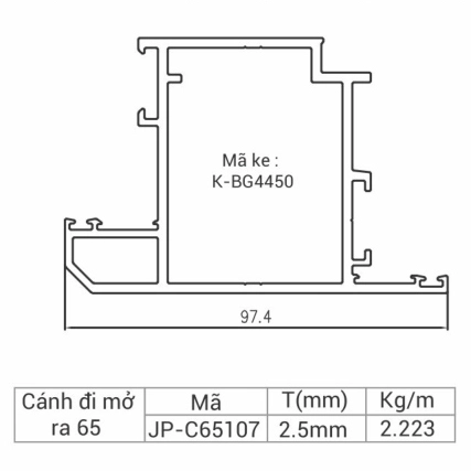 JP-C65107 - Cánh cửa đi mở ra 65