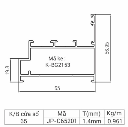 JP-C65201 - Khung bao cửa sổ 65