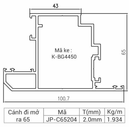 JP-C65204 - Cánh cửa đi mở ra 65
