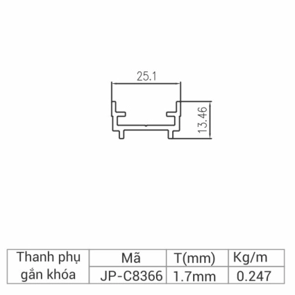 JP-C8366 - Thanh phụ gắn khóa 83
