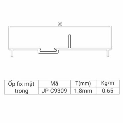 JP-C9309 - Ốp fix mặt trong khung bao đứng 93