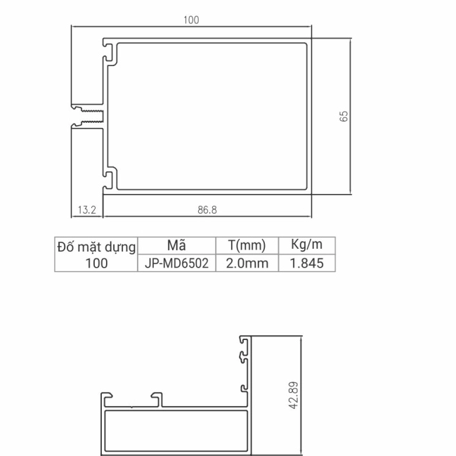 JP-MD6502 - Đố mặt dựng 100