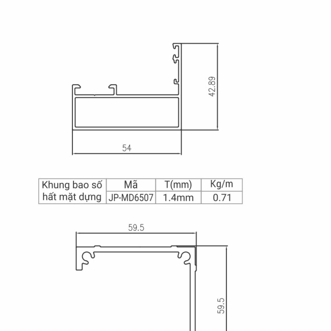 JP-MD6507 - Khung bao cửa sổ hất mặt dựng