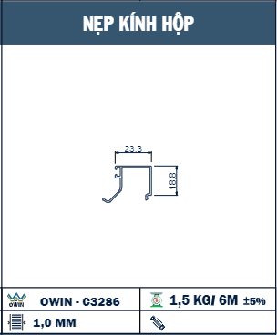 OWIN-C3286 - Owin - Nẹp kính hộp