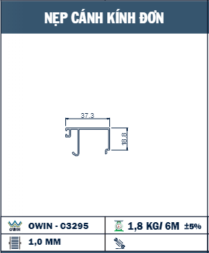 OWIN-C3295 - Owin - Nẹp kính đơn