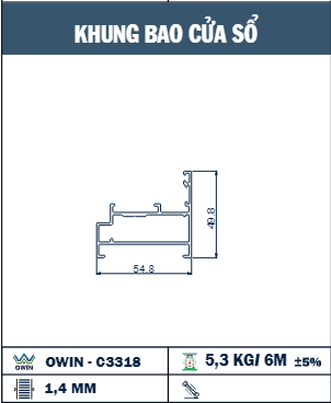 OWIN-C3318 - Owin - Khung bao cửa sổ