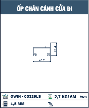 OWIN-C3329LS - Owin - Ốp chân cánh cửa đi