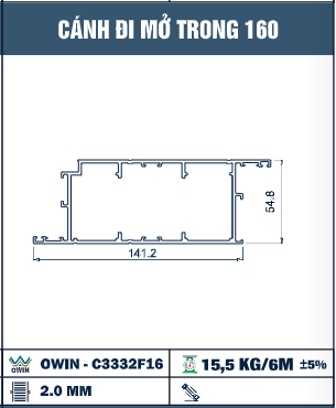 OWIN-C3332F16 - Owin - Cánh cửa đi quay trong 160