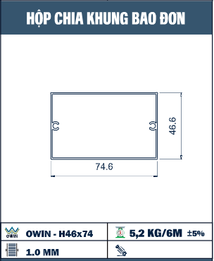 OWIN-H46X74 - Owin - Hộp chia khung bao đơn