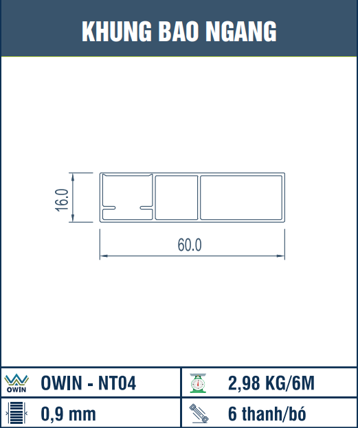 OWIN-NT04 - Khung bao ngang